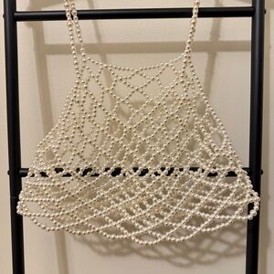 Pearl Beaded Top Urban Outfitters